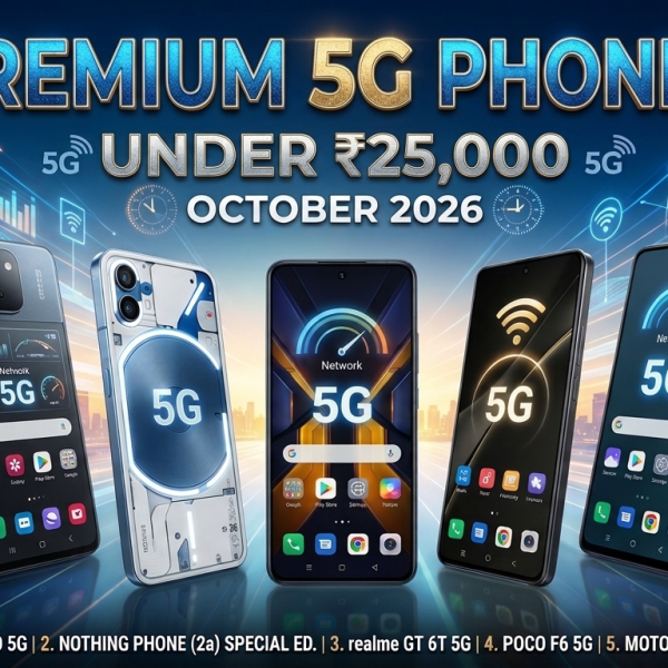 Top 5 Best Smartphones Under ₹25,000 in October (2026)